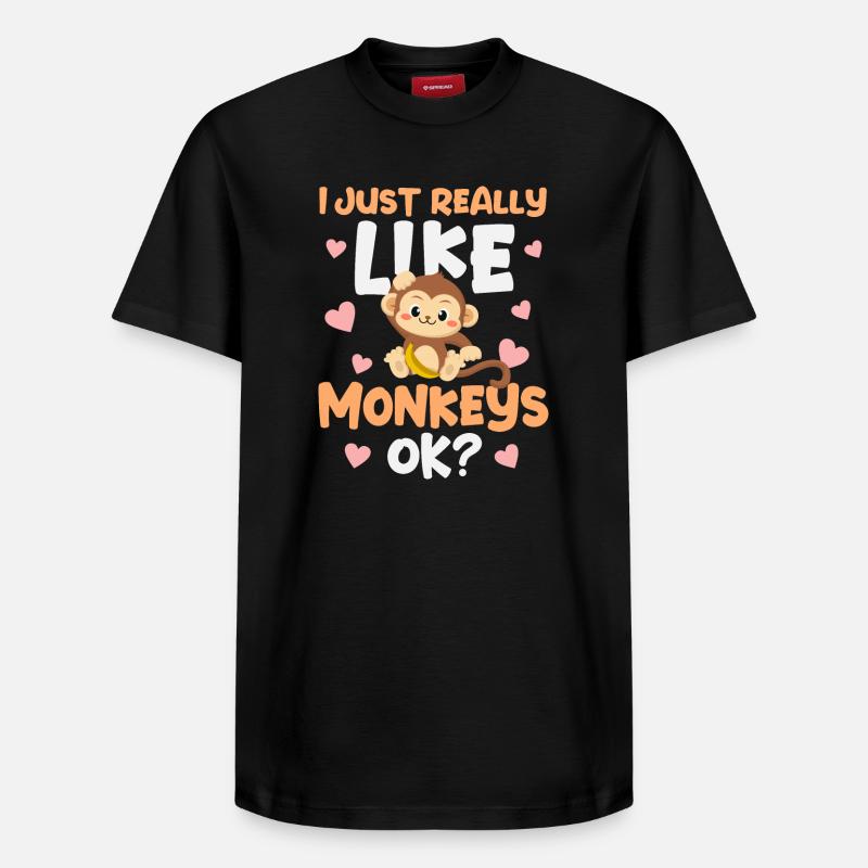 Affe Affen - Relaxed Unisex Supima Cotton T-Shirt – von SPREAD - Schwarz
