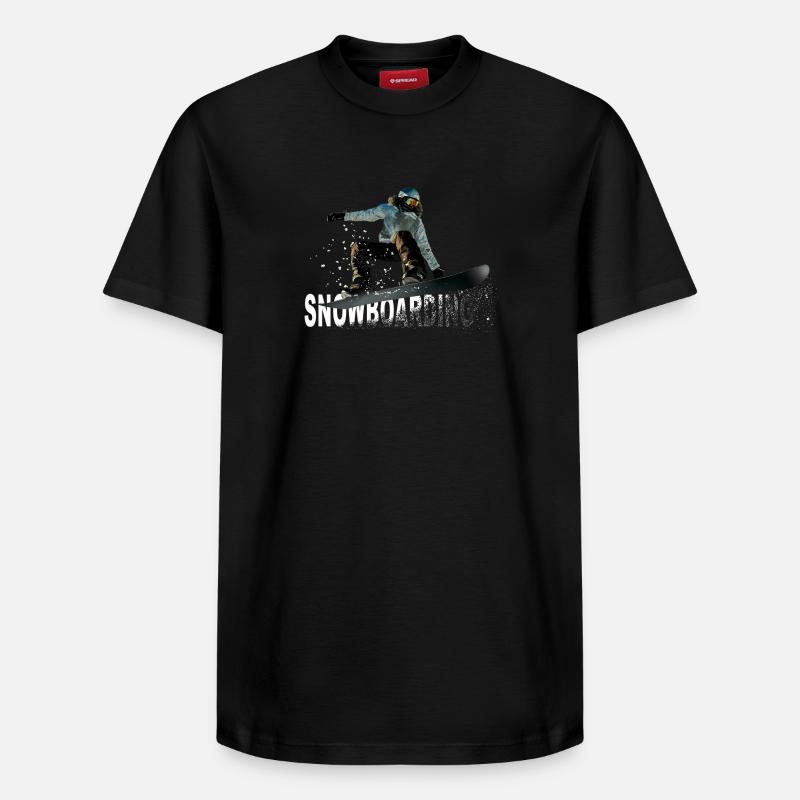 snowboarding - T-shirt unisexe décontracté en coton Supima – de SPREAD - noir