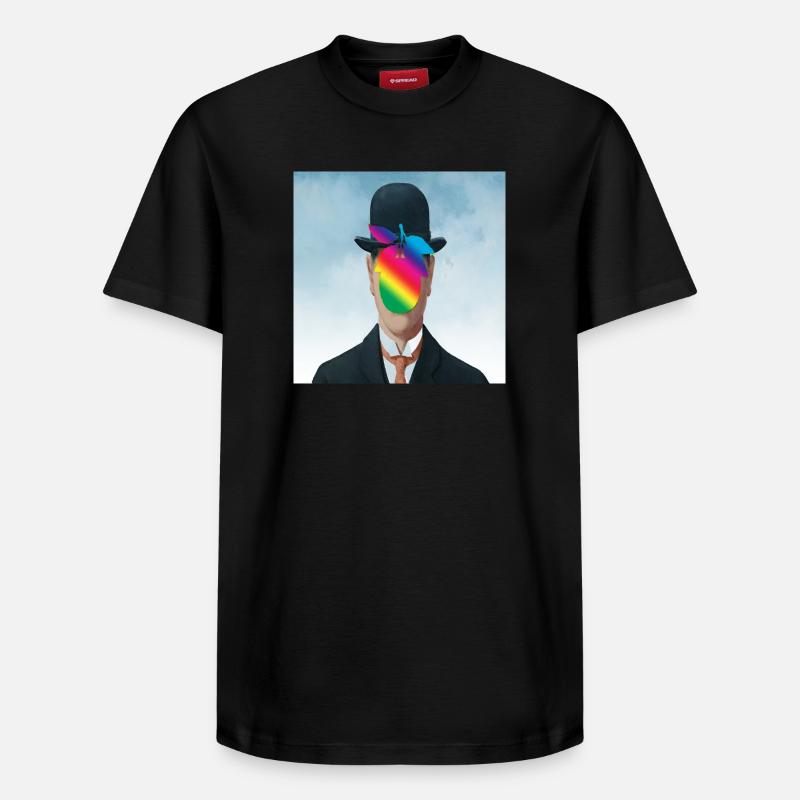 Arc-en-ciel Apple-Man - T-shirt unisexe décontracté en coton Supima – de SPREAD - noir