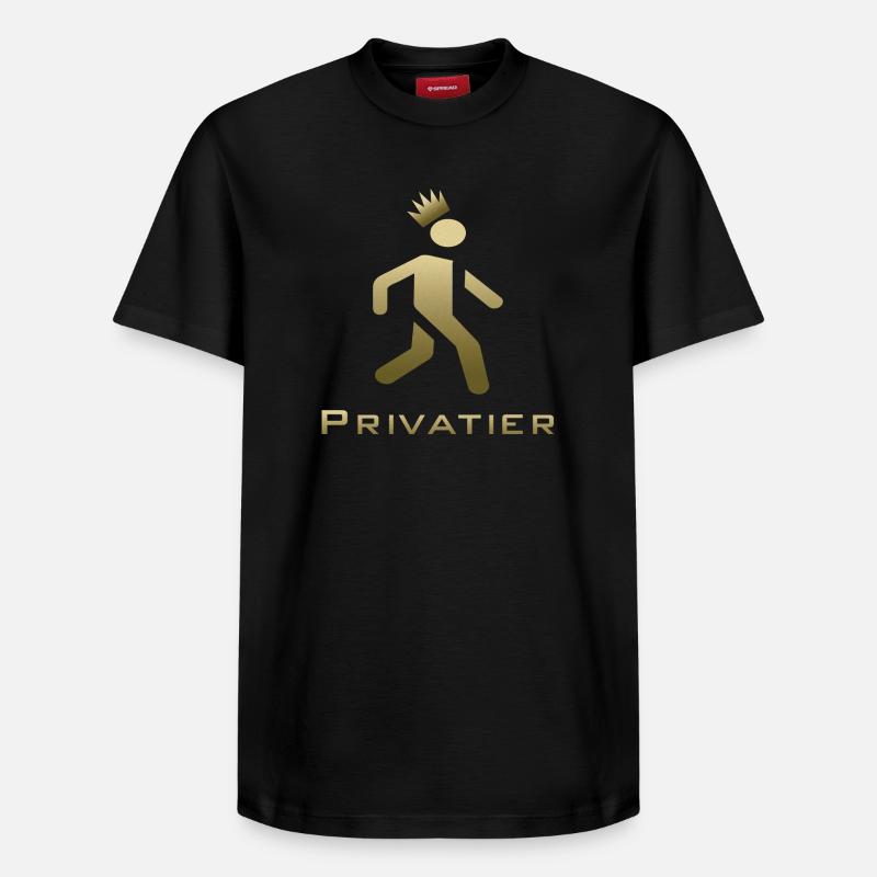 Dessin privé en or - T-shirt unisexe décontracté en coton Supima – de SPREAD - noir