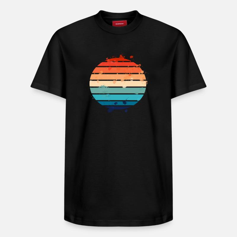 Splatter Retro Sunset - Relaxed Unisex Supima Cotton T-Shirt – von SPREAD - Schwarz