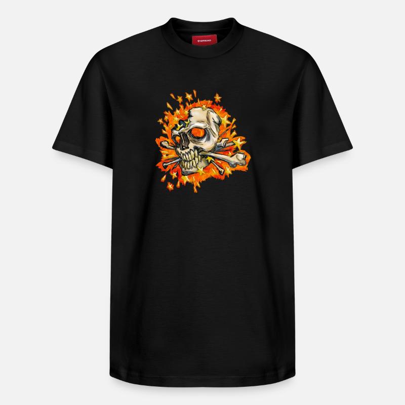 exploding skull - Relaxed Unisex Supima Cotton T-Shirt – von SPREAD - Schwarz