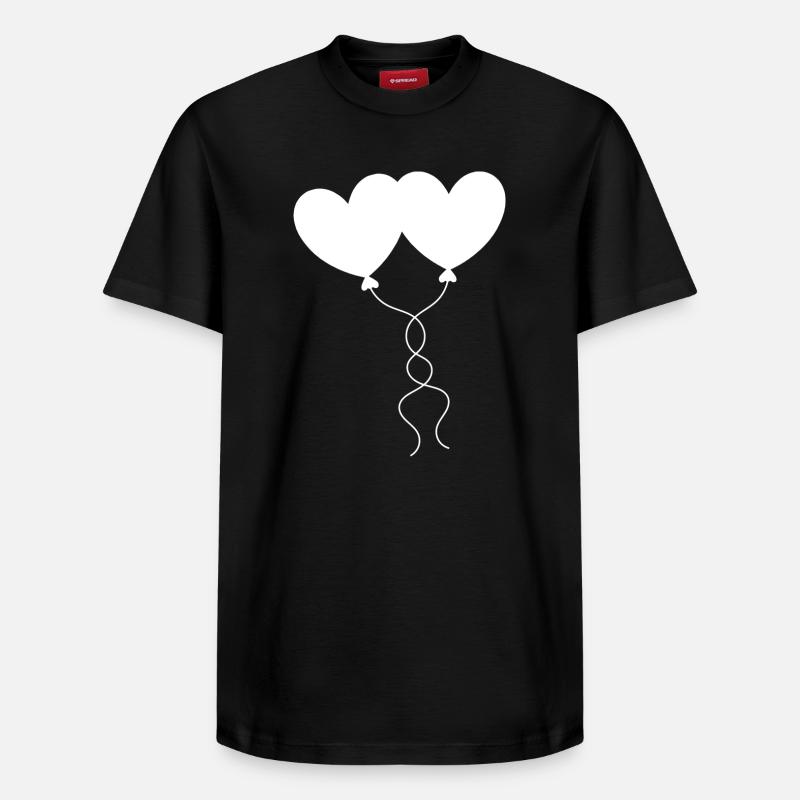 coeur blanc cadeau saint valentin - T-shirt unisexe décontracté en coton Supima – de SPREAD - noir