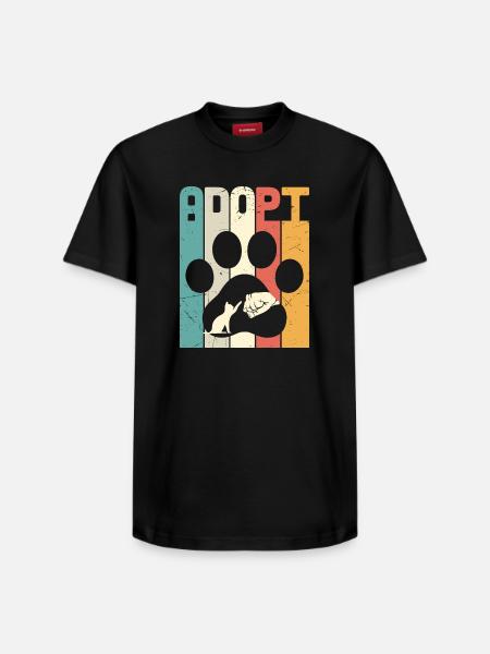 Adopter le chat - T-shirt unisexe décontracté en coton Supima – de SPREAD - noir