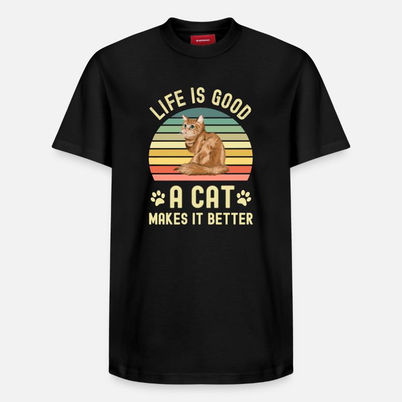 Chats Chats - T-shirt unisexe décontracté en coton Supima – de SPREAD - noir