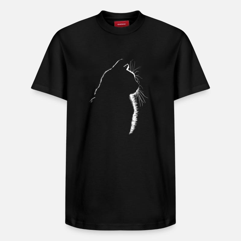 Katze - Relaxed Unisex Supima Cotton T-Shirt – von SPREAD - Schwarz