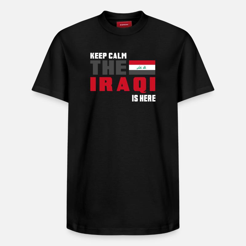 Drapeau Irak Keep Calm - T-shirt unisexe décontracté en coton Supima – de SPREAD - noir