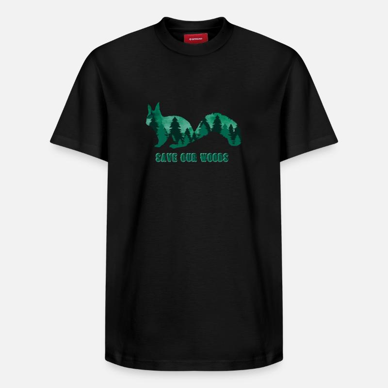 Umweltschutz Eichhörnchen Klimawandel Naturschutz - Relaxed Unisex Supima Cotton T-Shirt – von SPREAD - Schwarz