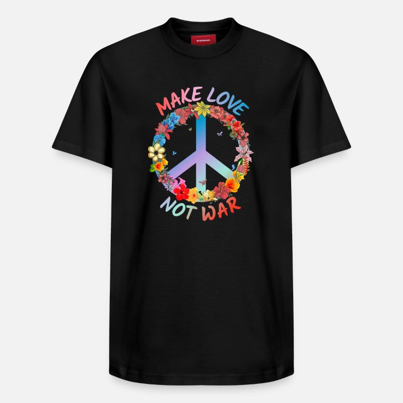 Make Love Not War - Relaxed Unisex Supima Cotton T-Shirt – von SPREAD - Schwarz
