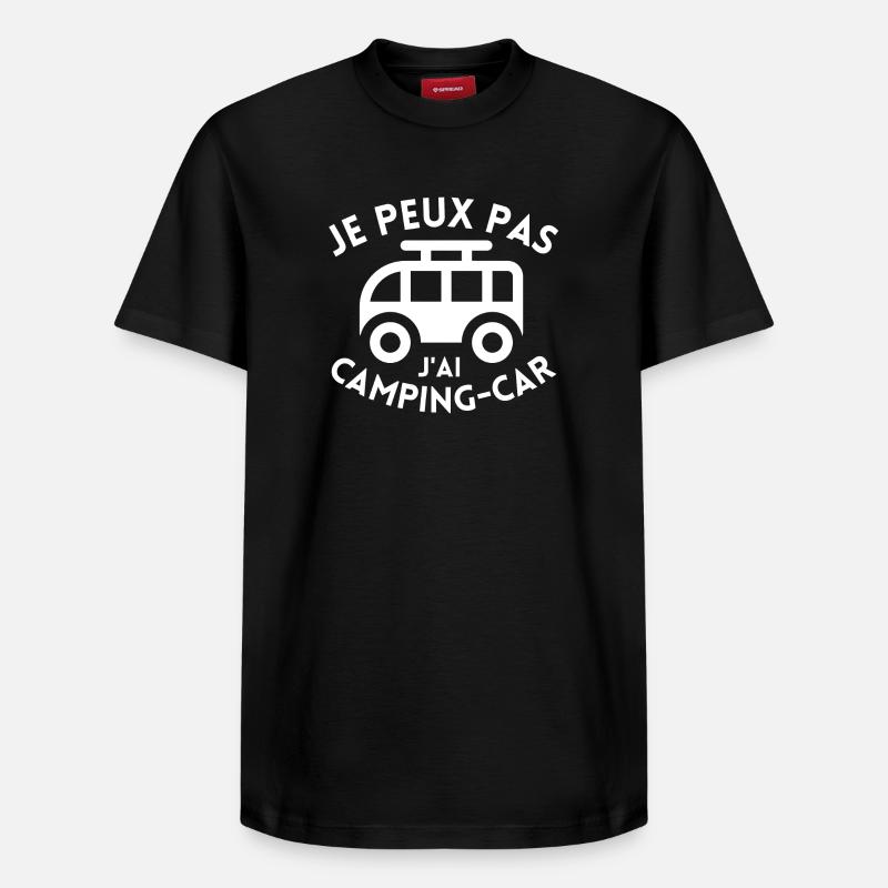 camping, car-camping - T-shirt unisexe décontracté en coton Supima – de SPREAD - noir