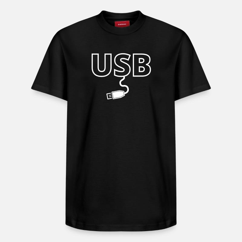 USB, USB-Stick, Computerlüfter - Relaxed Unisex Supima Cotton T-Shirt – von SPREAD - Schwarz