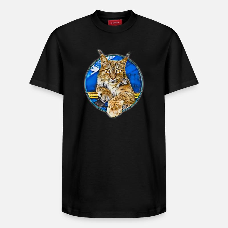 Lynx Wildcat Liberté - T-shirt unisexe décontracté en coton Supima – de SPREAD - noir