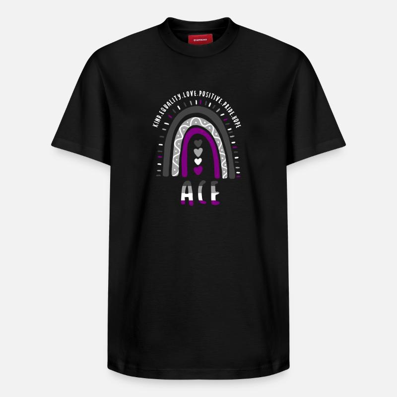 Ace Pride Boho Regenbogen - Relaxed Unisex Supima Cotton T-Shirt – von SPREAD - Schwarz