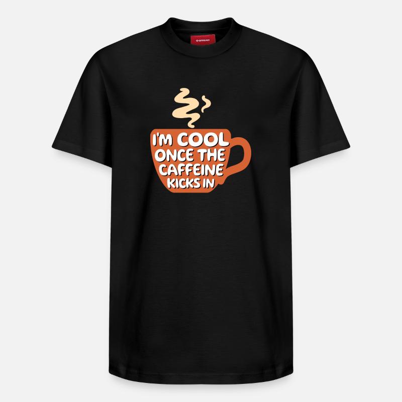 Kaffeeliebhaber Cool Statement Kaffee Kaffeetasse - Relaxed Unisex Supima Cotton T-Shirt – von SPREAD - Schwarz