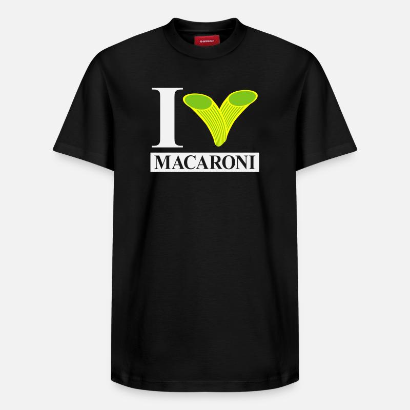 J’adore les macaronis - T-shirt unisexe décontracté en coton Supima – de SPREAD - noir