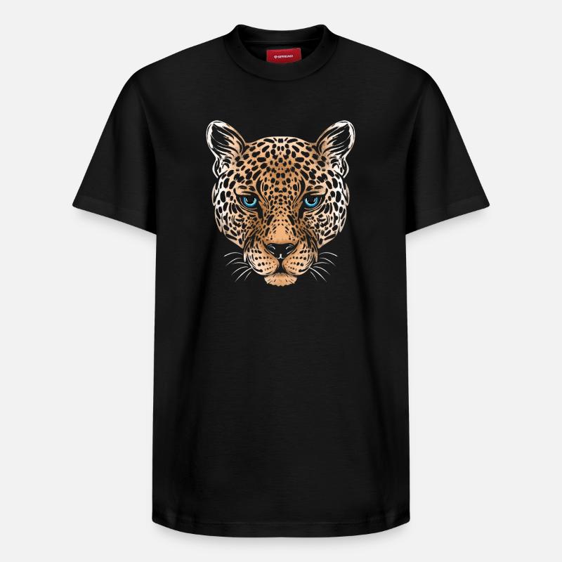 Leopard Gepard Jaguar - Relaxed Unisex Supima Cotton T-Shirt – von SPREAD - Schwarz