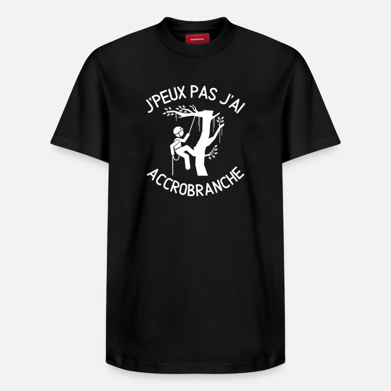 accrobranche, escalade, climb - T-shirt unisexe décontracté en coton Supima – de SPREAD - noir