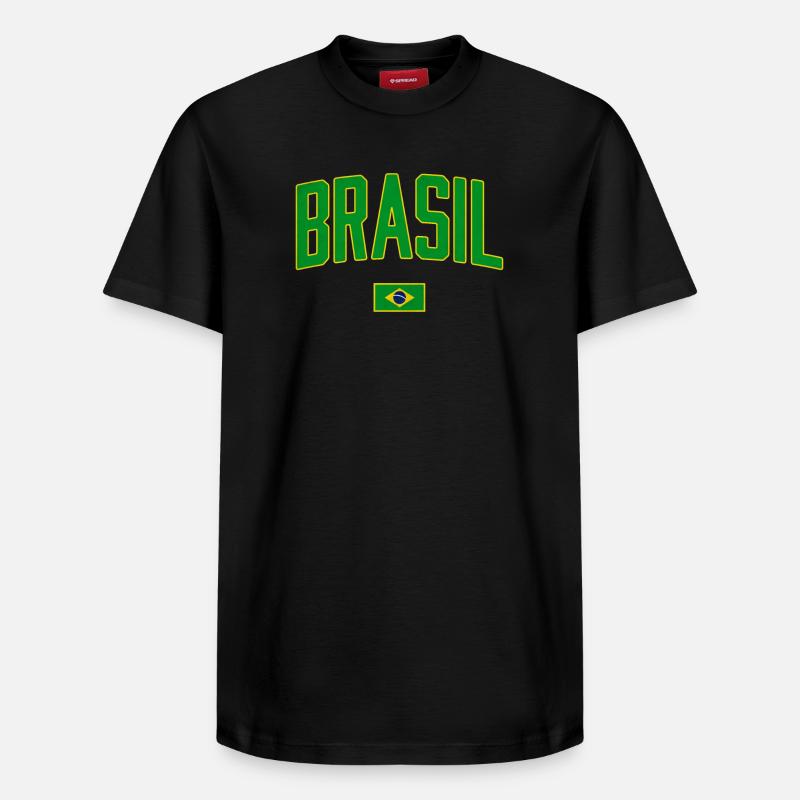 Brésil | Brasil - T-shirt unisexe décontracté en coton Supima – de SPREAD - noir