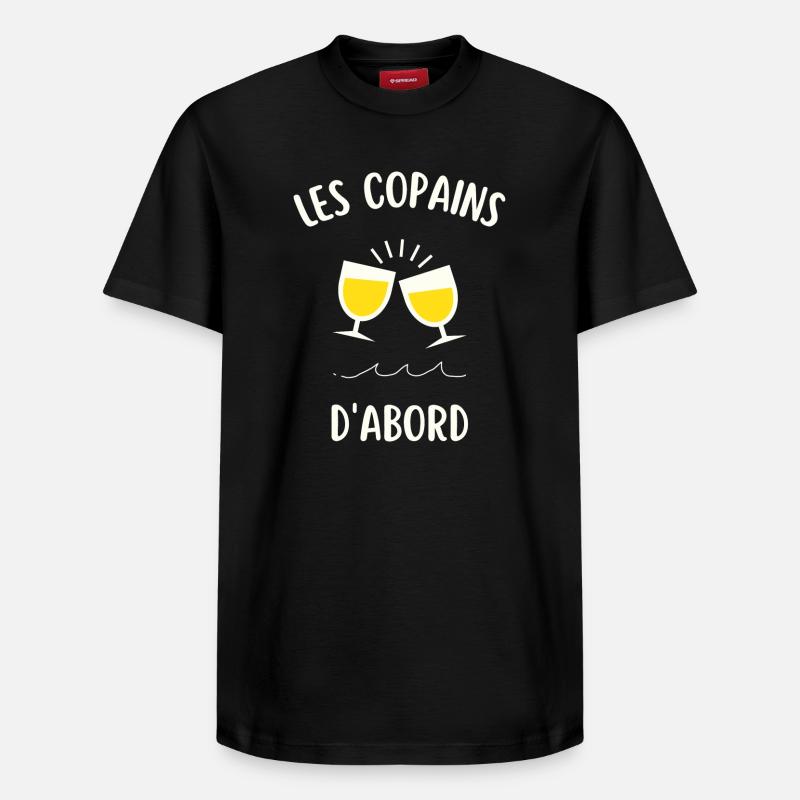 Les copains d'abord - T-shirt unisexe décontracté en coton Supima – de SPREAD - noir
