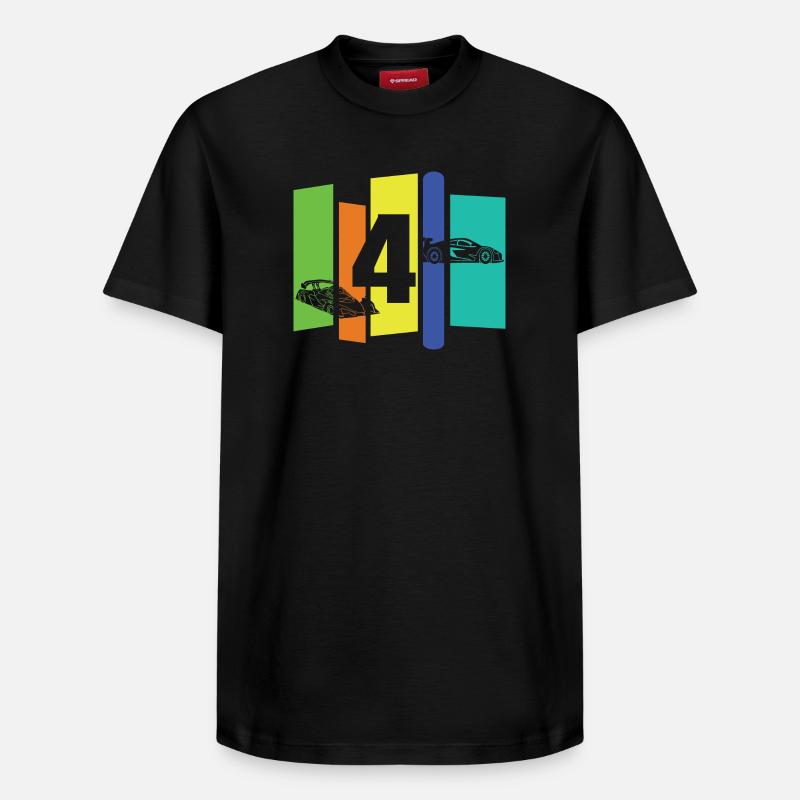 Enfant de quatre ans - T-shirt unisexe décontracté en coton Supima – de SPREAD - noir