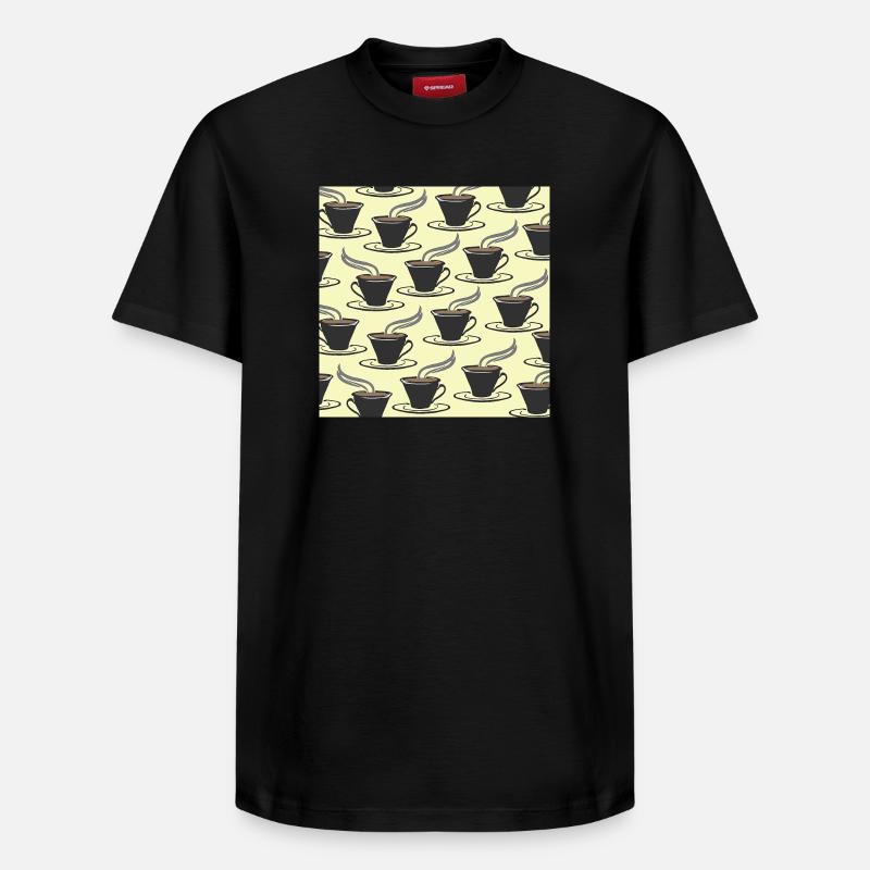 tolle küchenmuster, kaffeetassenmuster - Relaxed Unisex Supima Cotton T-Shirt – von SPREAD - Schwarz