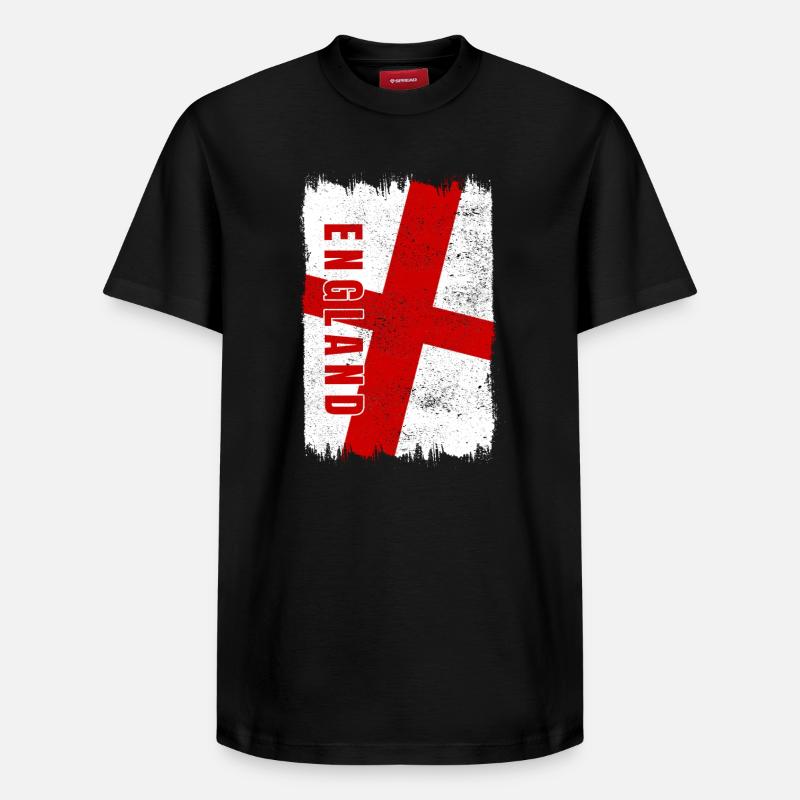 Drapeau de l'Angleterre - T-shirt unisexe décontracté en coton Supima – de SPREAD - noir