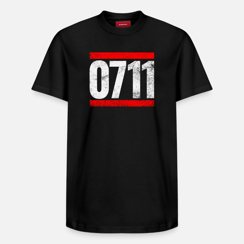 0711 Stuttgart, Allemagne - T-shirt unisexe décontracté en coton Supima – de SPREAD - noir