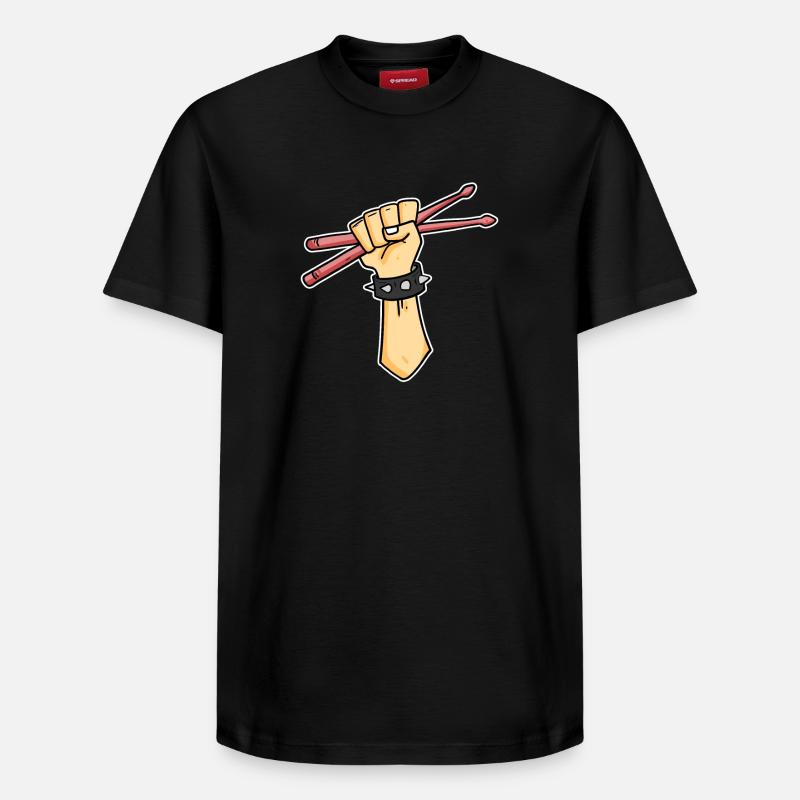 Drummer Schlagzeuger Drummer Sticks - T-shirt unisexe décontracté en coton Supima – de SPREAD - noir
