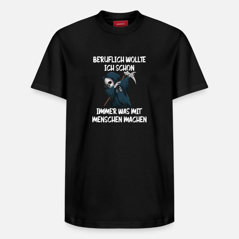 Sensenmann Berufswunsch Mit Menschen - Relaxed Unisex Supima Cotton T-Shirt – von SPREAD - Schwarz