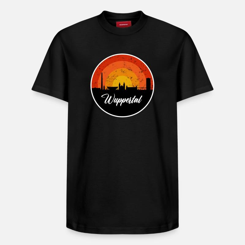 Wuppertal Skyline Écriture - T-shirt unisexe décontracté en coton Supima – de SPREAD - noir