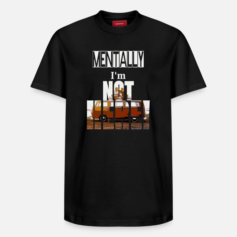 MENTALLY I'm not here - T-shirt unisexe décontracté en coton Supima – de SPREAD - noir