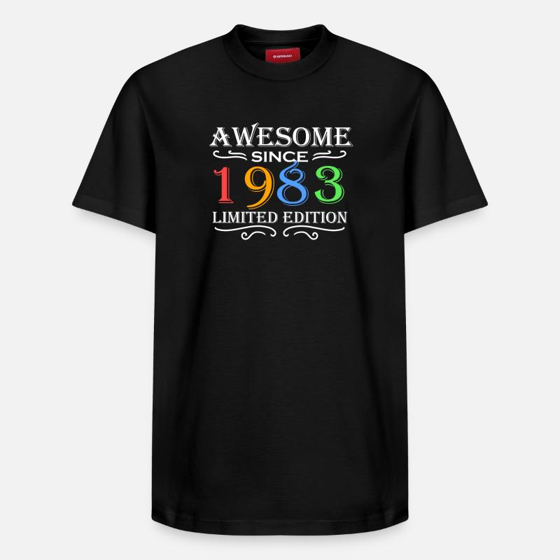 1983 - Né en 1983 - T-shirt unisexe décontracté en coton Supima – de SPREAD - noir