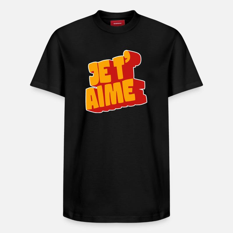 Je t’aime - T-shirt unisexe décontracté en coton Supima – de SPREAD - noir