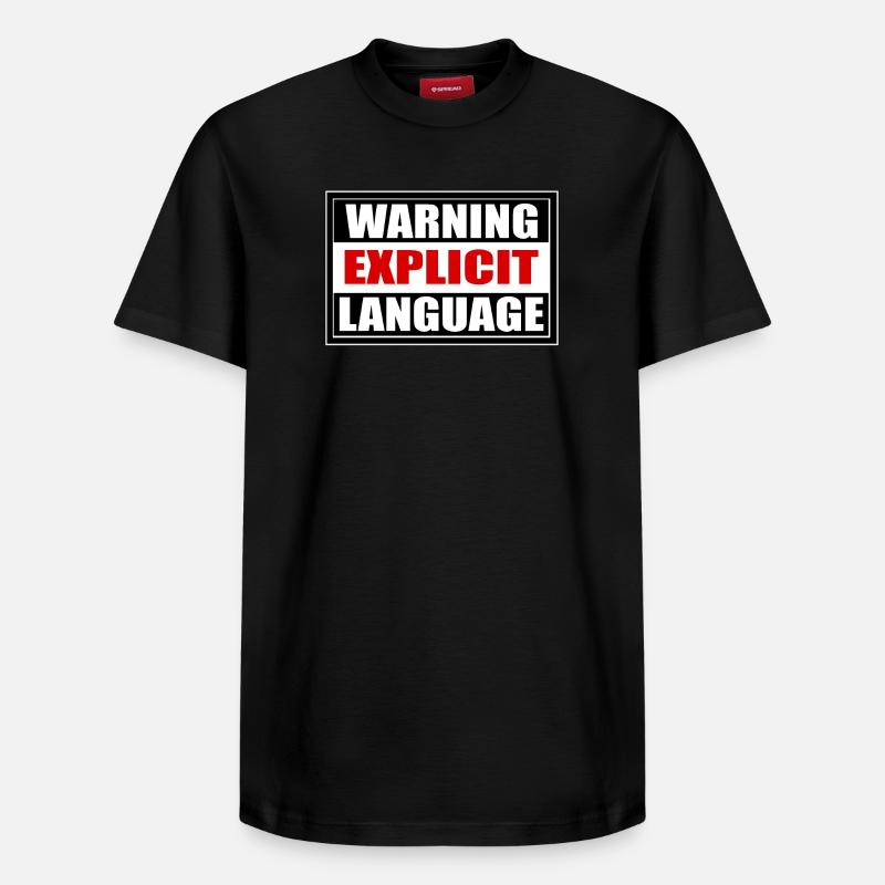Attention langage grossier - T-shirt unisexe décontracté en coton Supima – de SPREAD - noir
