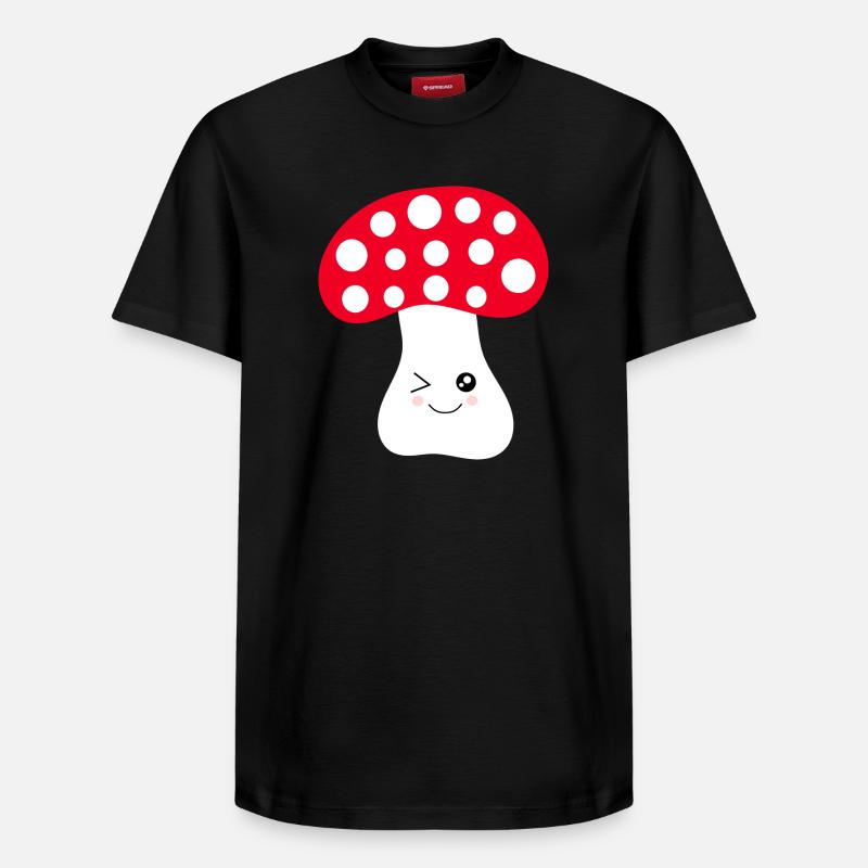 Kawaii, champignon, crapaud - T-shirt unisexe décontracté en coton Supima – de SPREAD - noir