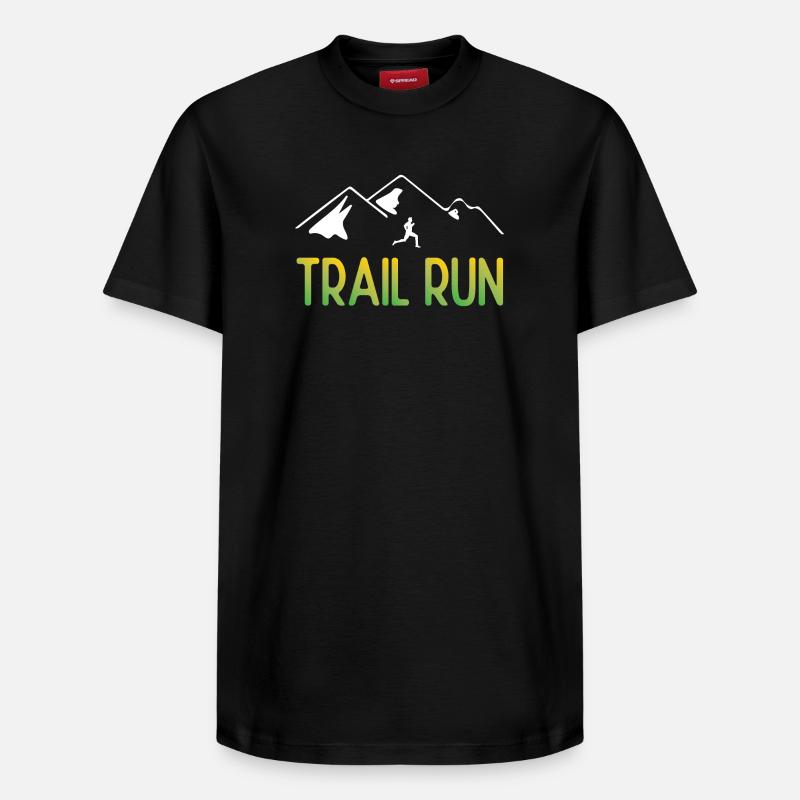 Course de sentier - T-shirt unisexe décontracté en coton Supima – de SPREAD - noir