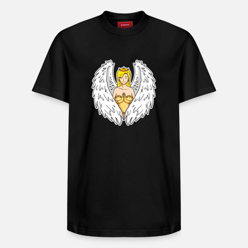 Schutzengel - Relaxed Unisex Supima Cotton T-Shirt – von SPREAD - Schwarz