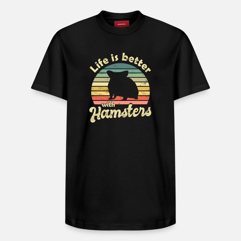 Hamster - T-shirt unisexe décontracté en coton Supima – de SPREAD - noir