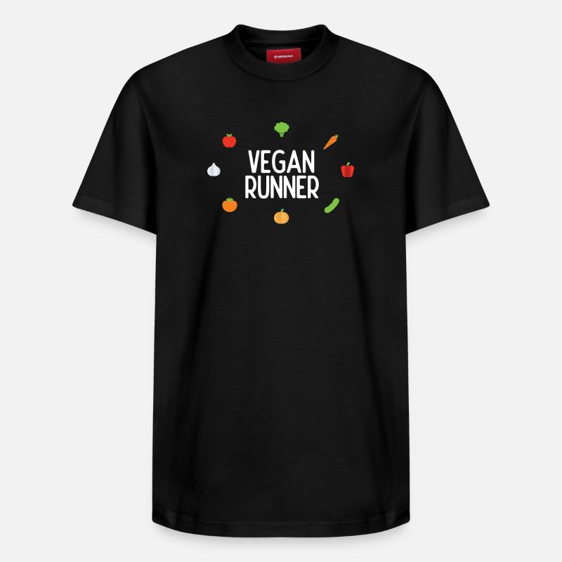 Coureur végétalien - T-shirt unisexe décontracté en coton Supima – de SPREAD - noir
