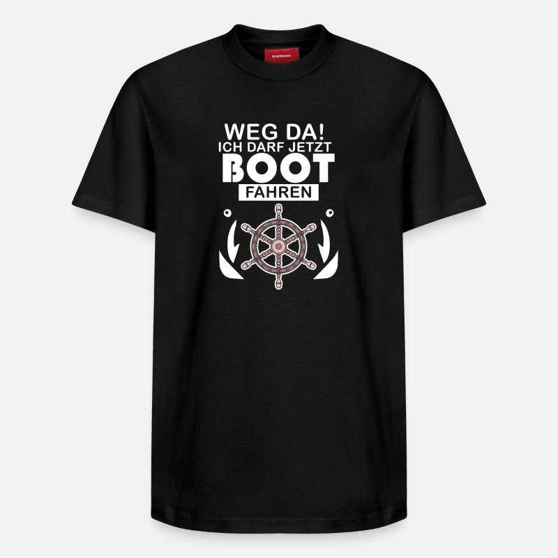 Bootsführerschein Motorboot Geschenk - Relaxed Unisex Supima Cotton T-Shirt – von SPREAD - Schwarz