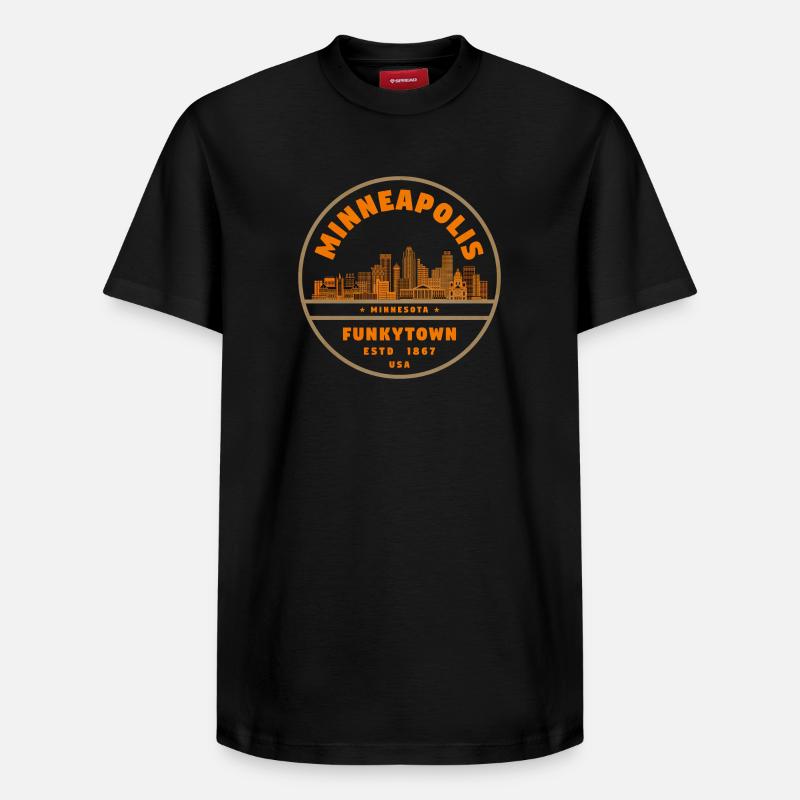 Minneapolis Minnesota - T-shirt unisexe décontracté en coton Supima – de SPREAD - noir