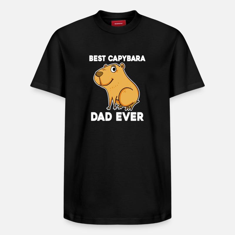 Capybara Père Capybara - T-shirt unisexe décontracté en coton Supima – de SPREAD - noir
