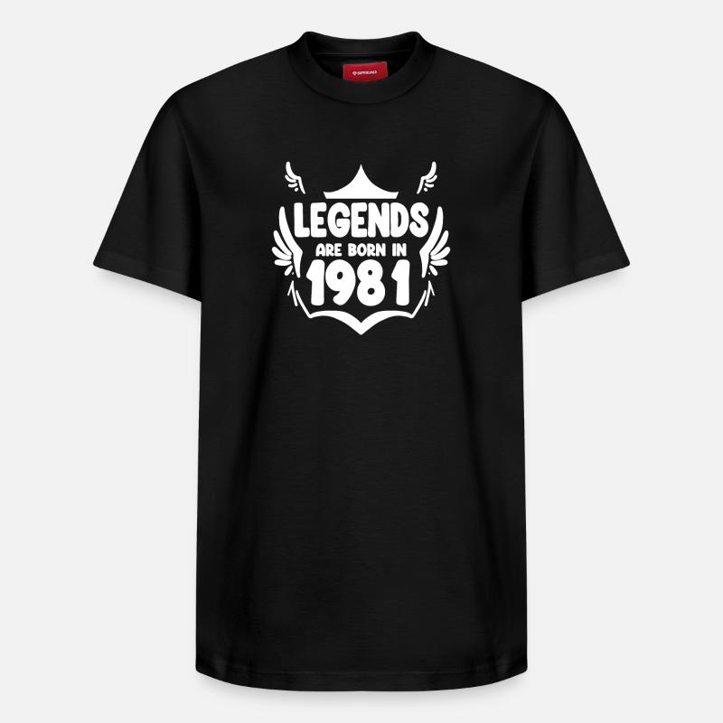 1981 - Né en 1981 - T-shirt unisexe décontracté en coton Supima – de SPREAD - noir