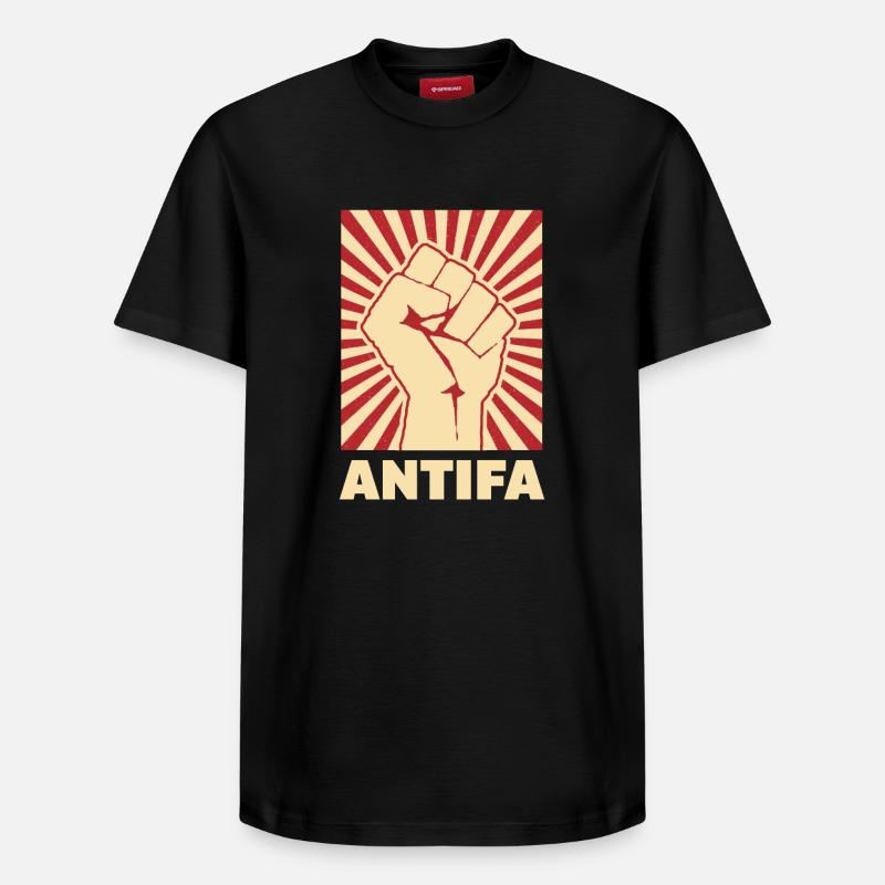 Antifa - Relaxed Unisex Supima Cotton T-Shirt – von SPREAD - Schwarz