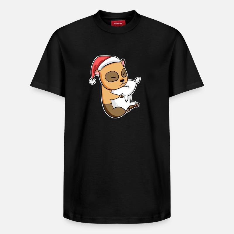 Écureuil sommeil de Noël - T-shirt unisexe décontracté en coton Supima – de SPREAD - noir