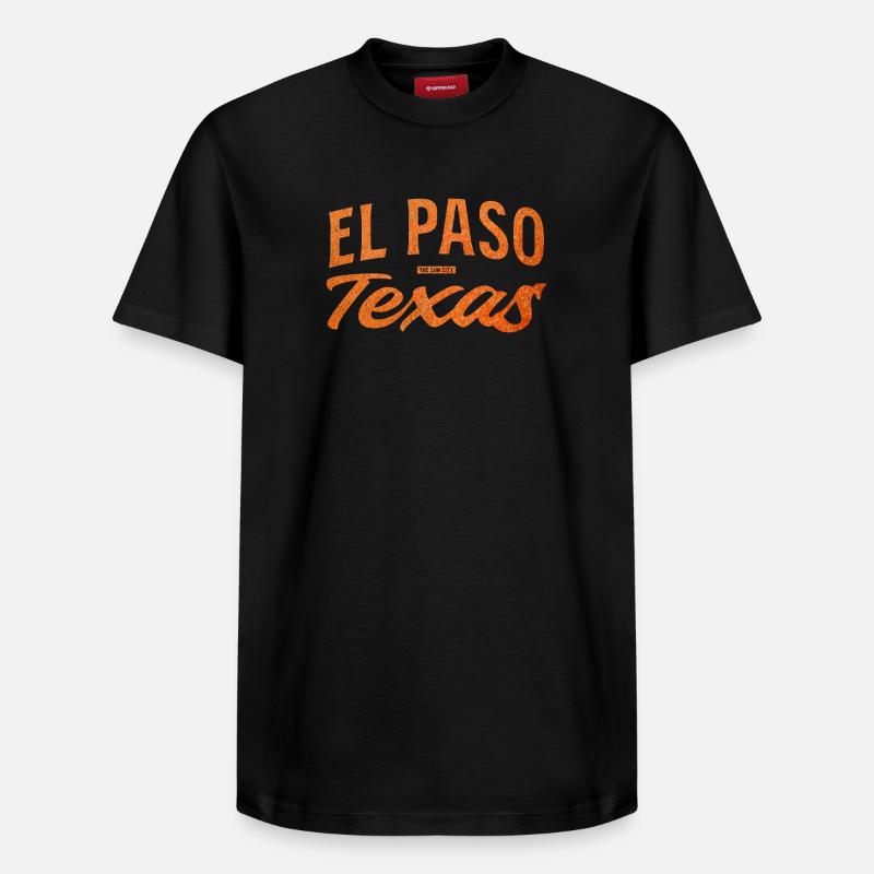 El Paso Texas Script Logo - Relaxed Unisex Supima Cotton T-Shirt – von SPREAD - Schwarz