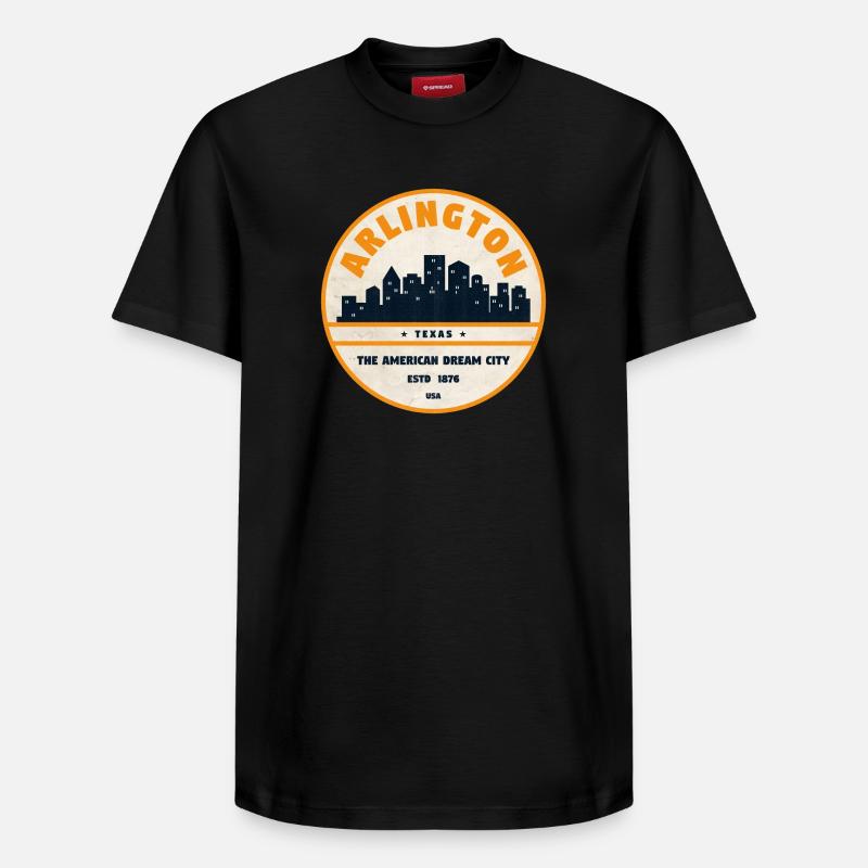 Insigne rétro Arlington Skyline - T-shirt unisexe décontracté en coton Supima – de SPREAD - noir