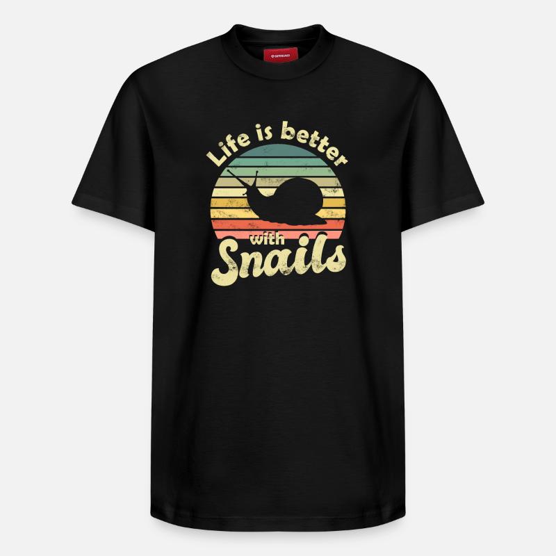 Escargots d’escargots - T-shirt unisexe décontracté en coton Supima – de SPREAD - noir