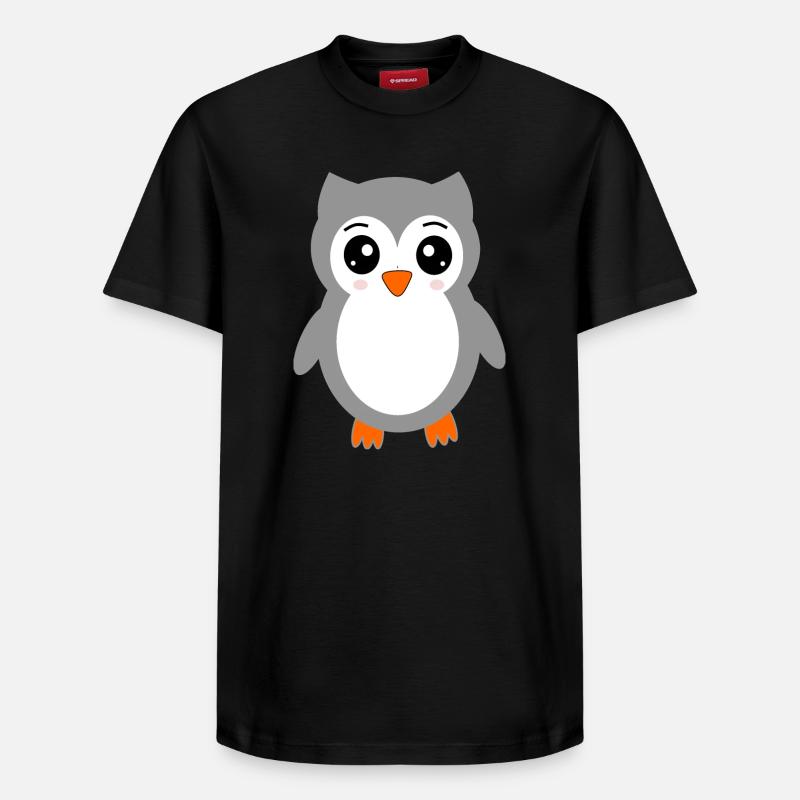 graue Eule - Relaxed Unisex Supima Cotton T-Shirt – von SPREAD - Schwarz