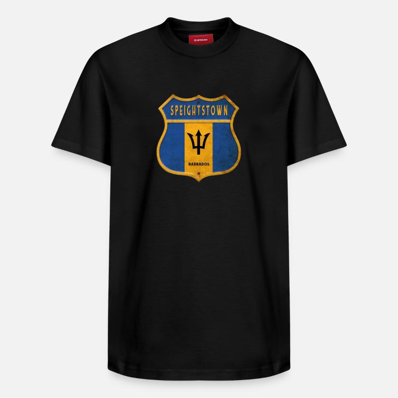 Drapeaux de Speightstown Barbade - T-shirt unisexe décontracté en coton Supima – de SPREAD - noir